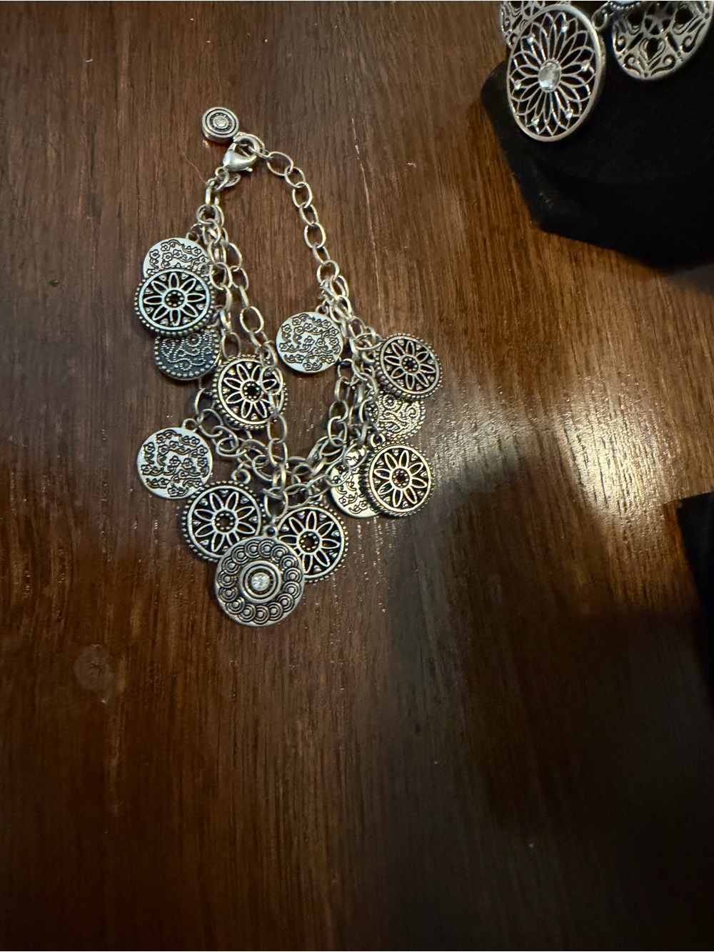 Bohemian Silver-Tone Coin Charm Necklace - Women's Layered Necklace - Picture 4 of 8